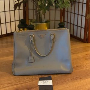 Prada Saffiano Lux in Argilla.